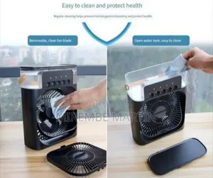 Portable Evaporative Air Cooler and Misting Fan With LED Night Light