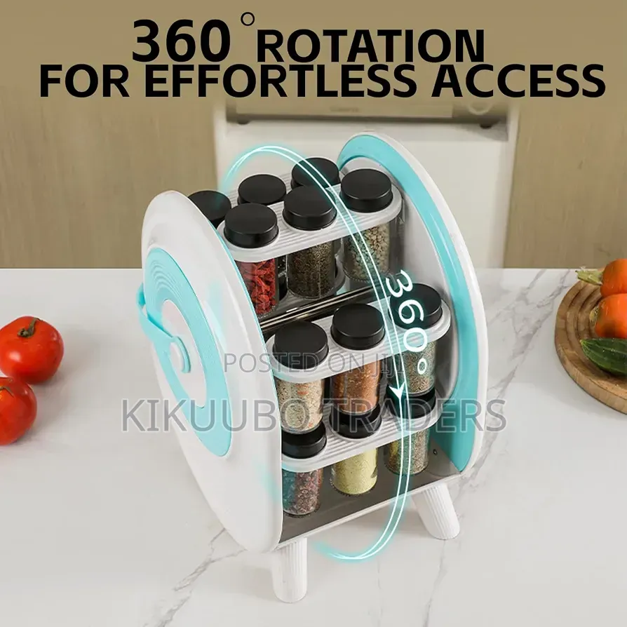 360° Rotating Spice Rack for Kitchen Countertops