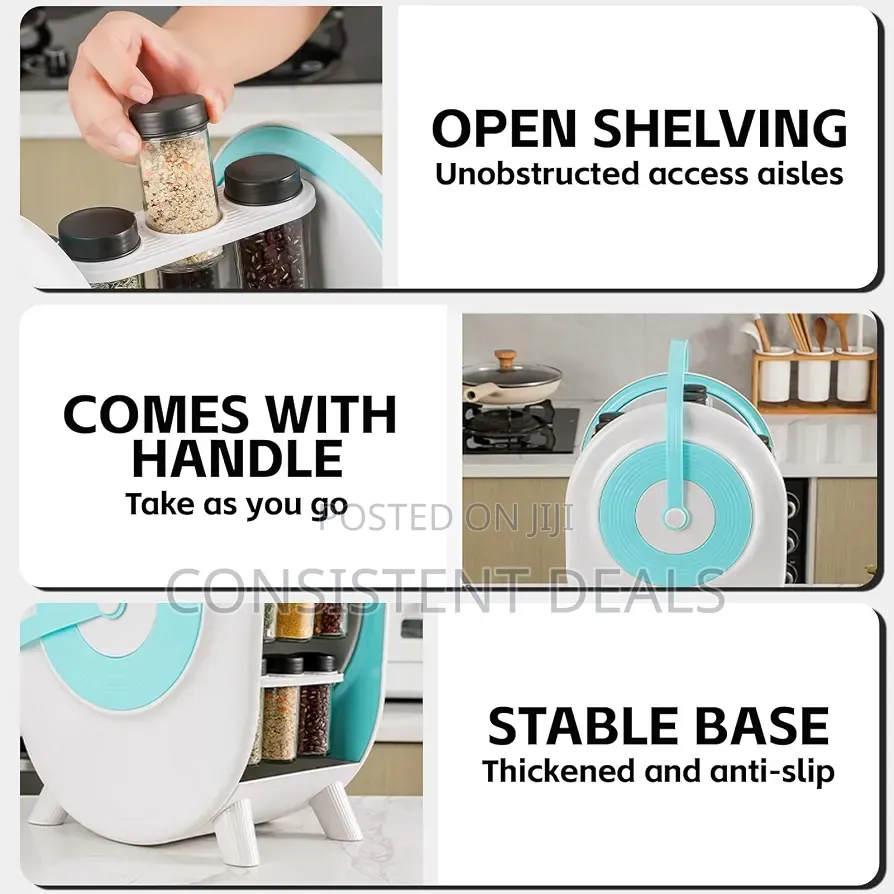 360° Rotating Spice Rack for Kitchen Countertops