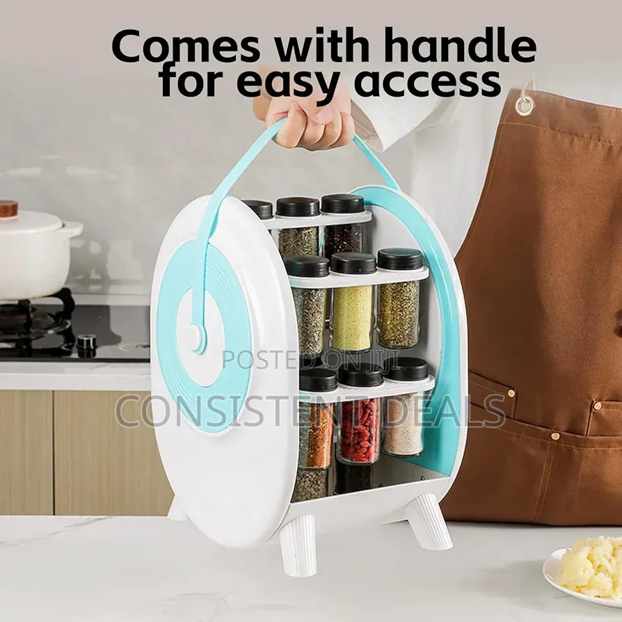 360° Rotating Spice Rack for Kitchen Countertops