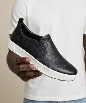 Original Black/White Slip-on Ecco Smart Casual Leather Shoes