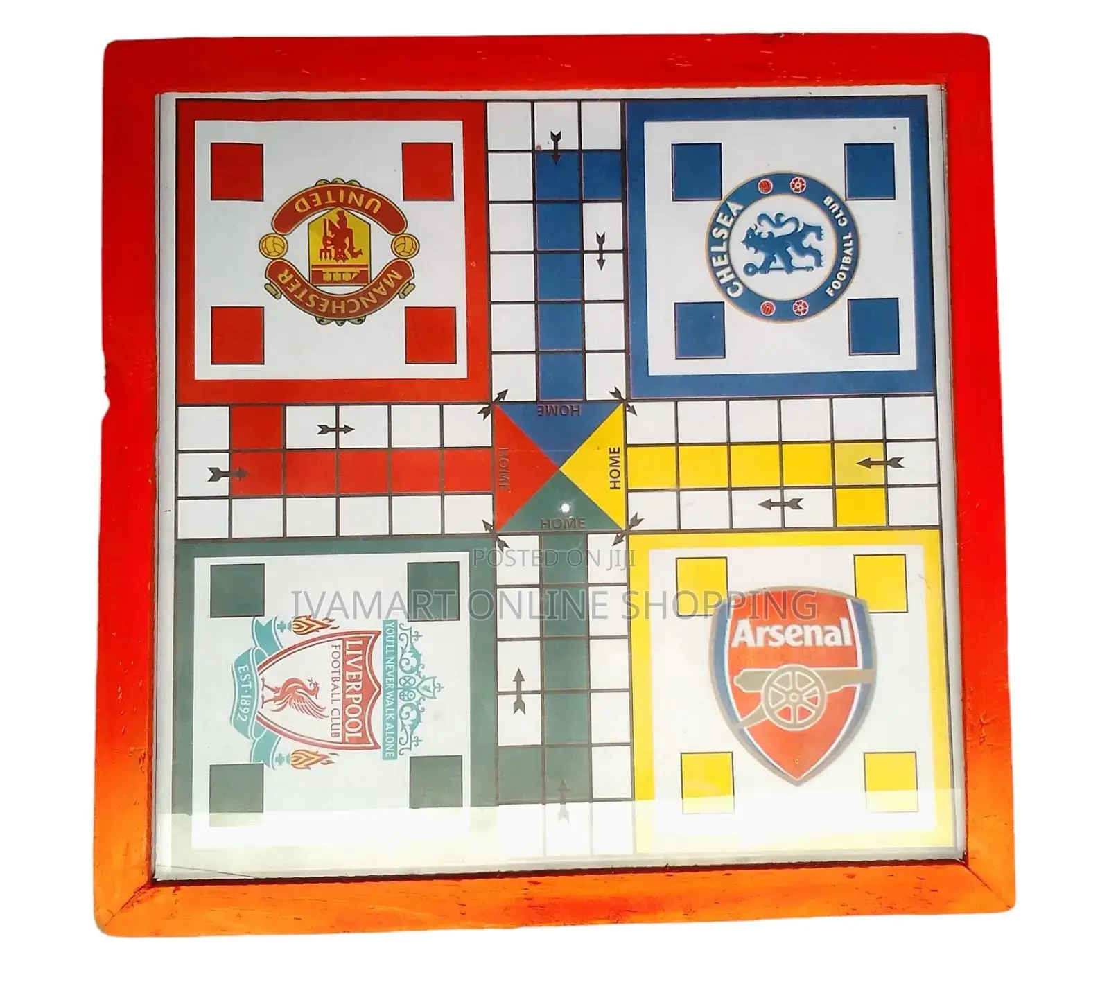 Ludo Board Game (Glass Protected) - Size 12 × 12 Inches