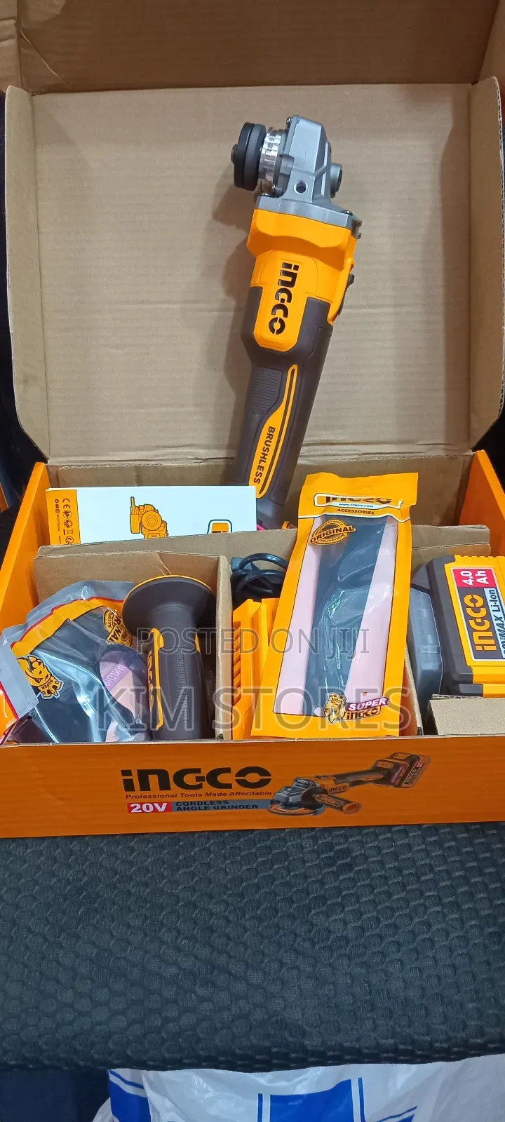 20V Cordless Brushless Angle Grinder