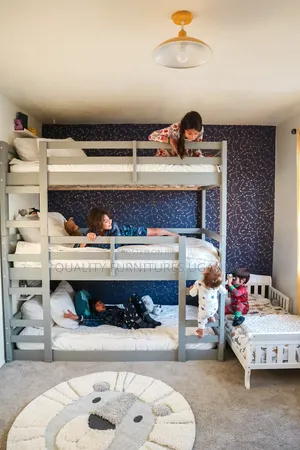 3 by 6 Triple Gray Wooden Decker Bed