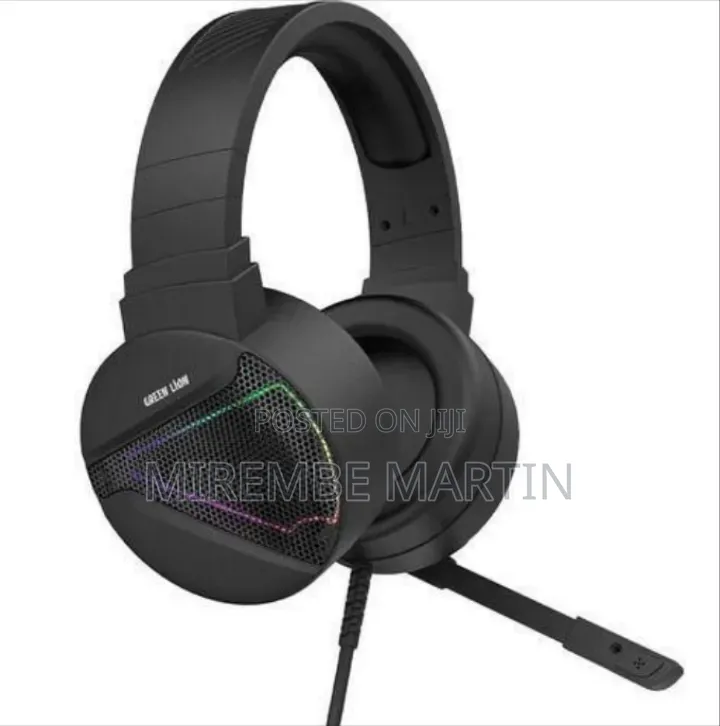 Green Lion Gaming Headset With Microphone and RGB Lighting