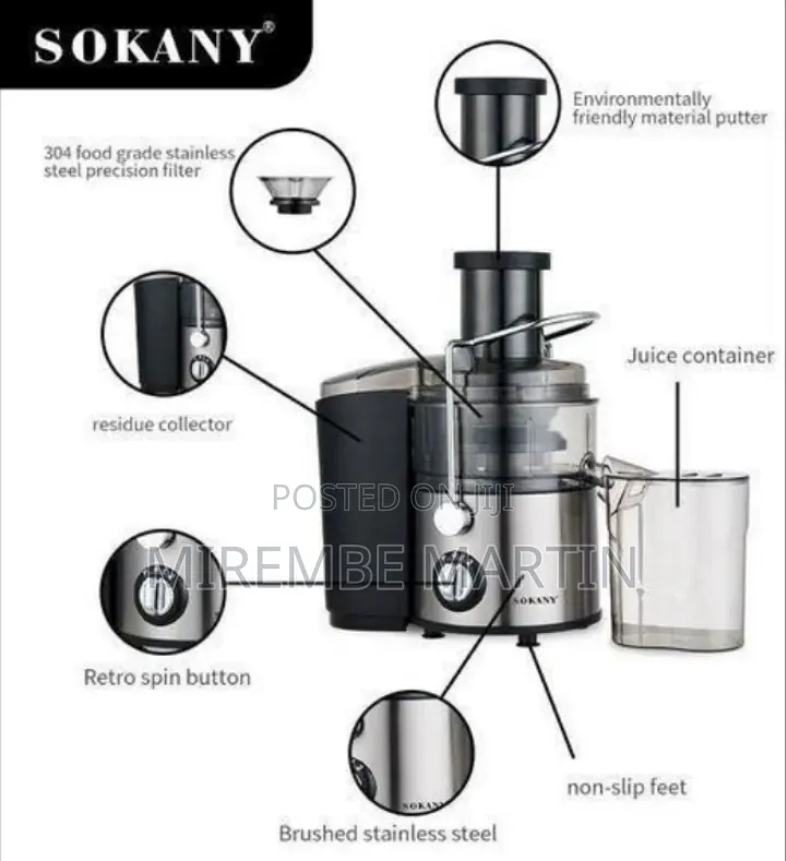 Sokany Versatile 4-in-1 Juicer and Food Processor
