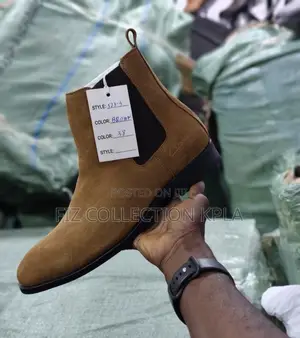 Brown Suede Men’s Chelsea Boots With Black Side Panels