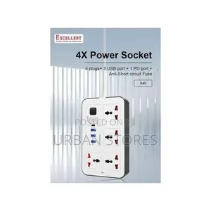 4-Way Power Extension With 3 USB Ports