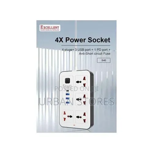 4-Way Power Extension With 3 USB Ports