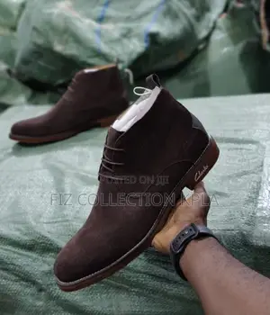 Coffee Brown Clarks Suede Ankle Boots for Men