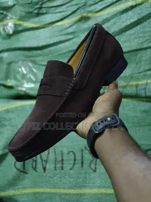 Coffee Suede Men’s Classic Penny Loafer Shoes