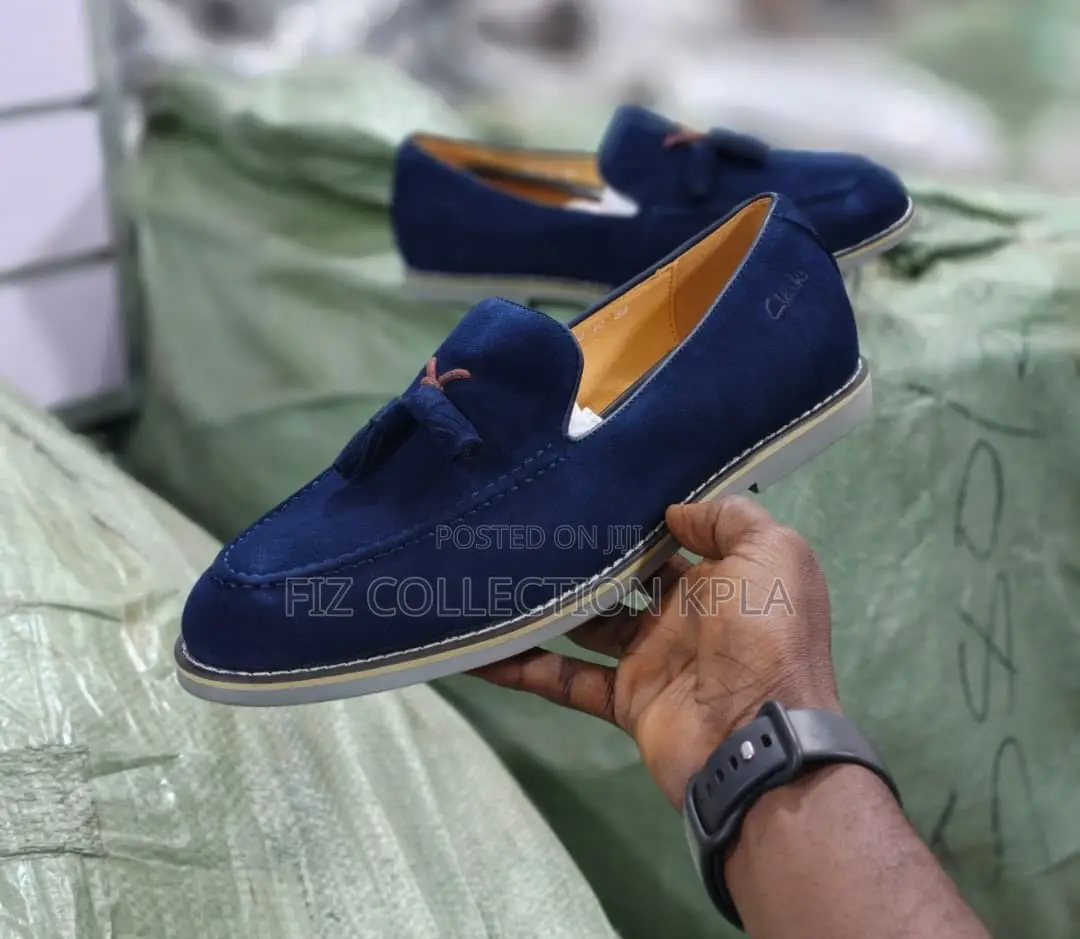Clarks Blue Suede Twin Tassel Loafers for Me