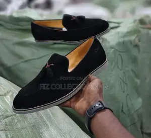 Clarks Black Suede Twin Tassel Loafers for Men