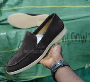 Loro Piana Dark Brown Suede Summer Walk Loafers