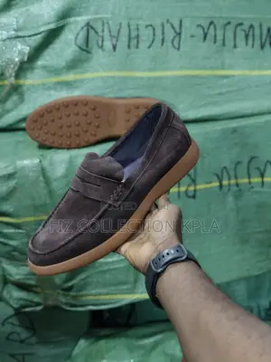 Tod’s Brown Suede Penny Moccasin Shoes for Men