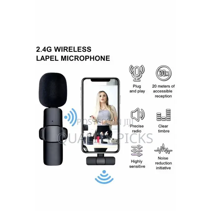  Dual Wireless Microphone for Mobile, Plug Play Lavalier