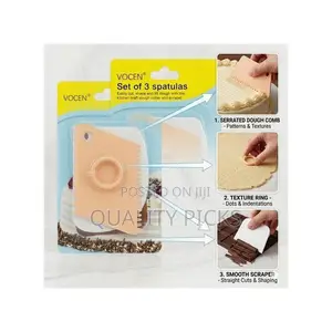Dough Cutter, Cake Scraper Spatula Set – 3-Piece Plastic Smoother