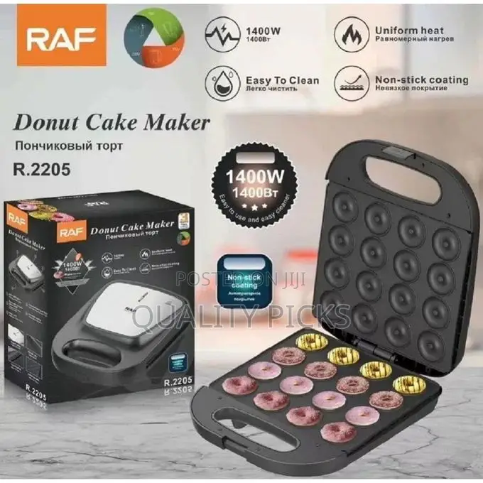 1400W Donut Maker, Makes 16 Doughnuts, Non-Stick Surface