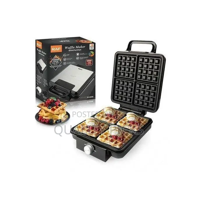 Waffle Maker, 4-Piece Non-Stick Square Waffle Maker,