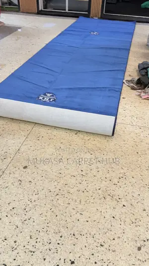 Blue Woolen Carpet for Bedrooms, Offices Hotels