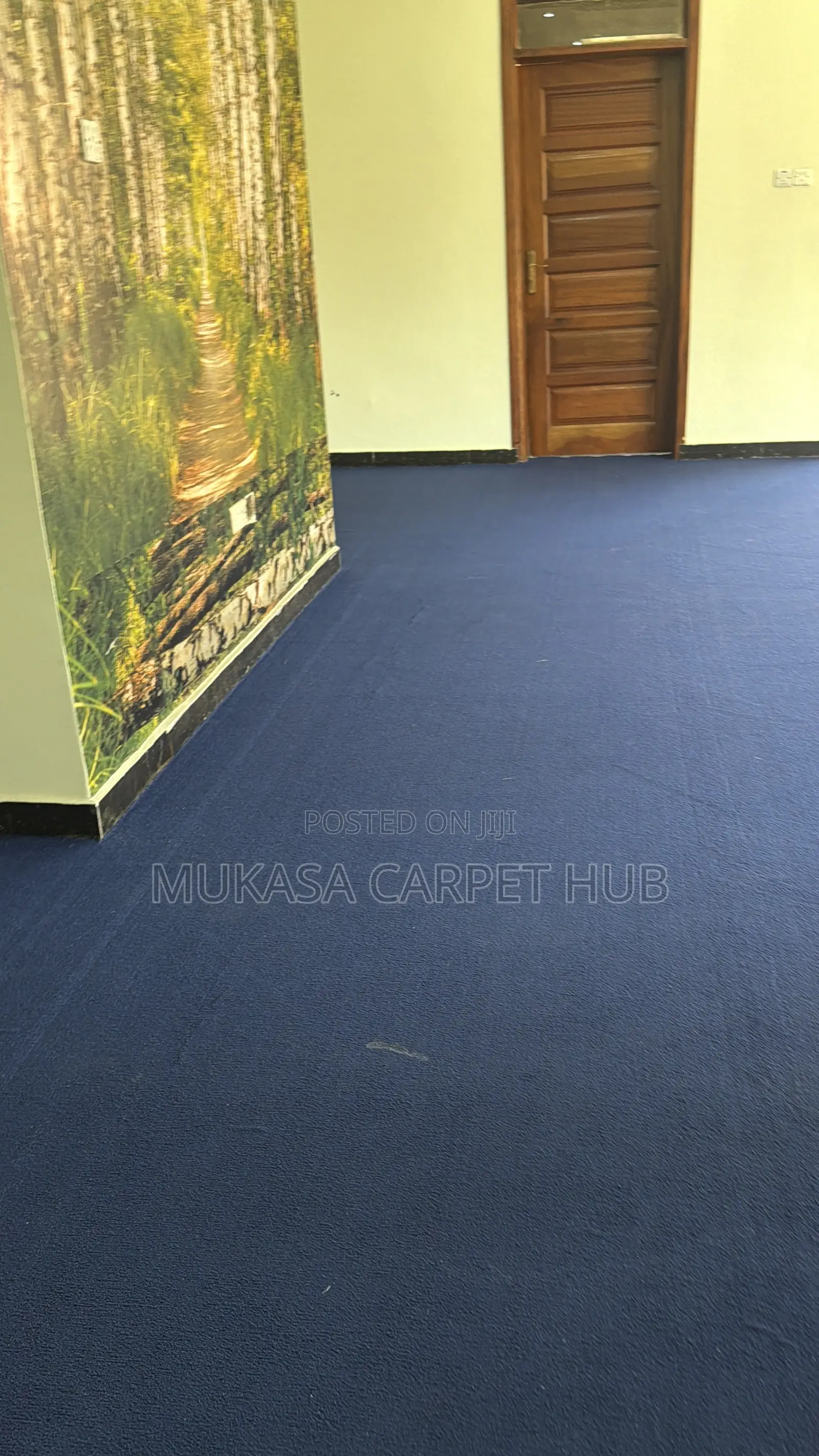 Dark Blue Woolen Carpet – Premium Interior Flooring