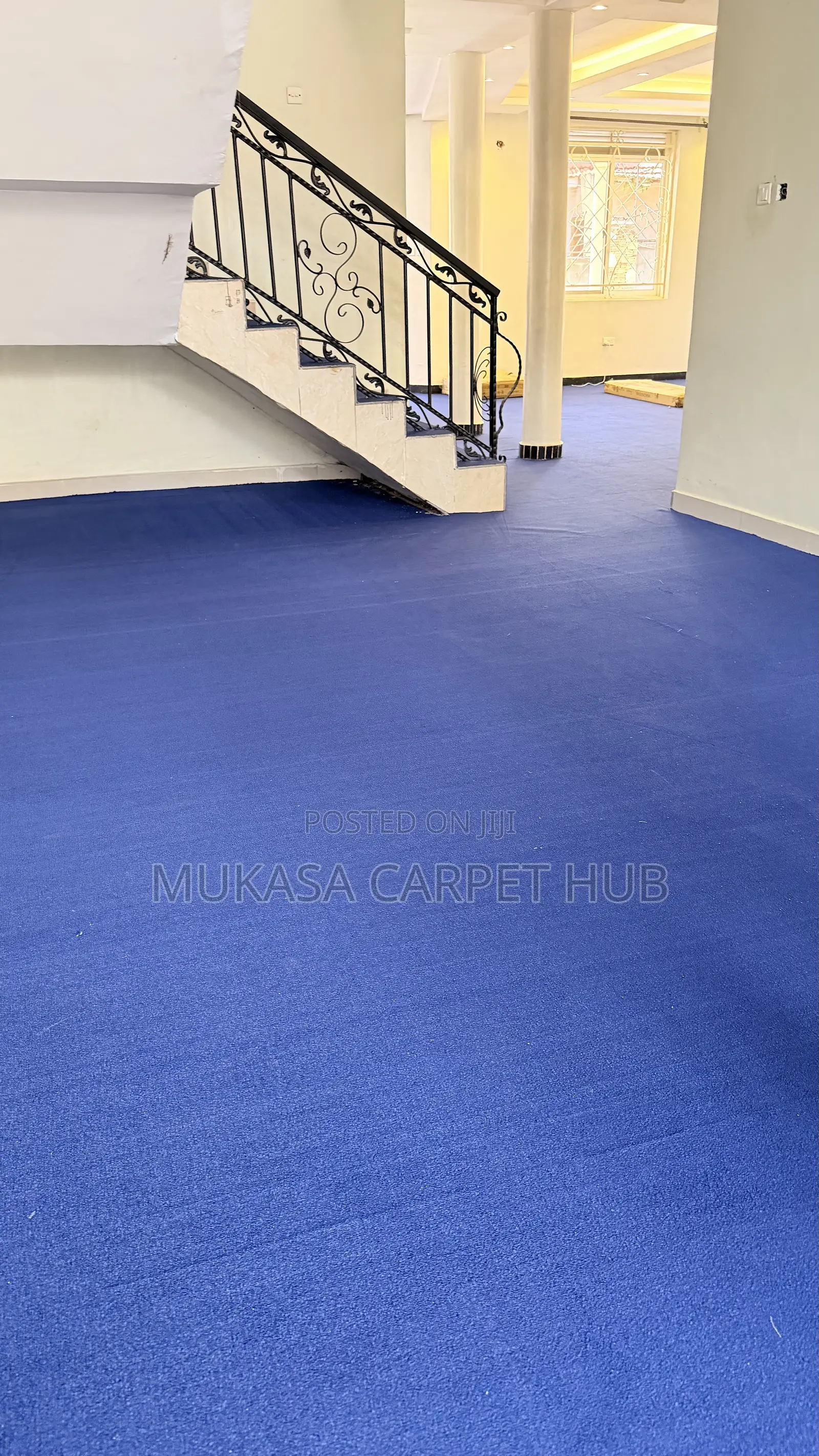 Dark Blue Woolen Carpet – Premium Interior Flooring