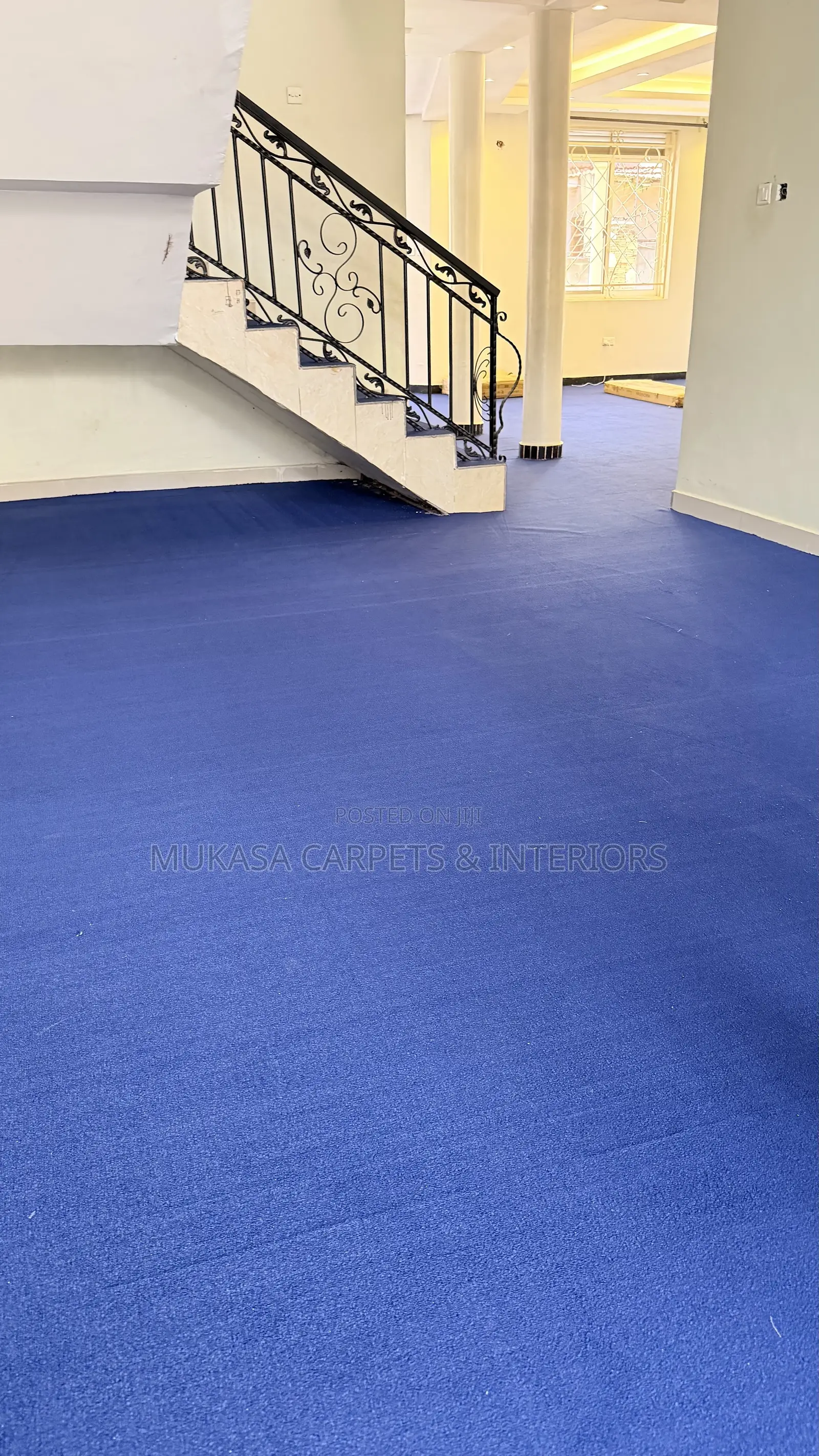 Dark Blue Woolen Carpet – Premium Interior Flooring