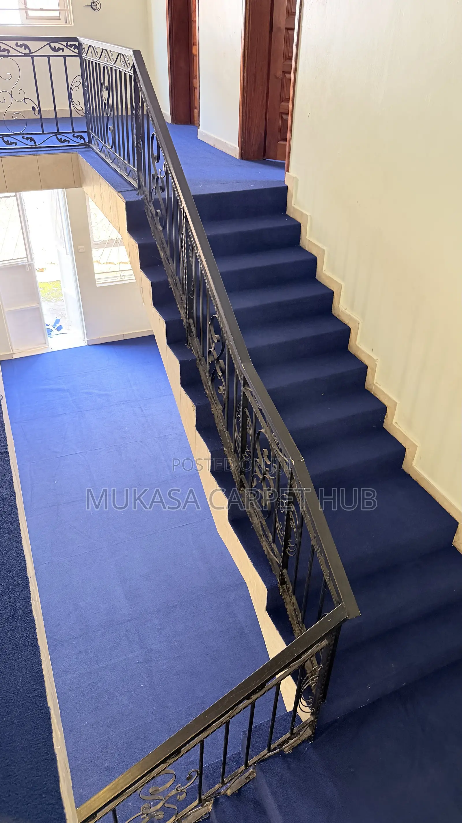 Blue Woolen Carpet Kampala – Delivery Installation