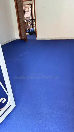Blue Woolen Wall-to-Wall Carpet – Soft Stylish