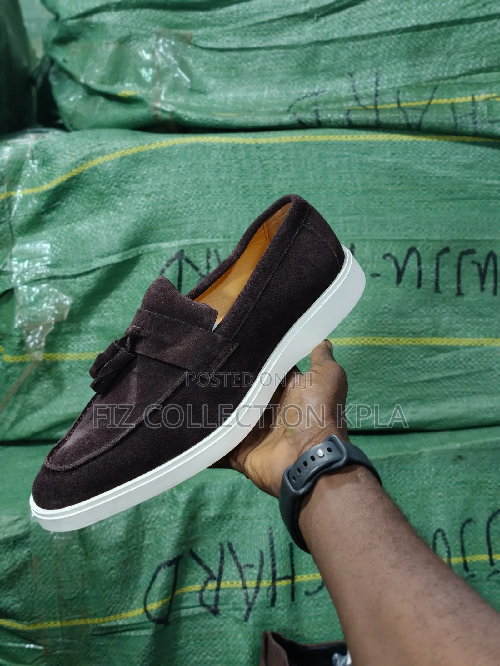 * Dark Brown Suede Flat Sole Loafers