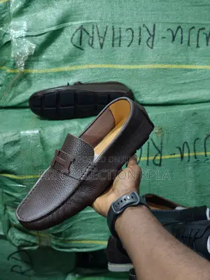 Hermes Brown H Logo Premium Leather Moccasins