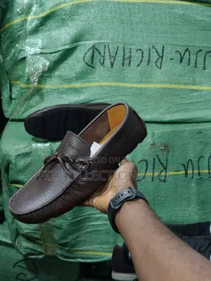 Dark Brown Tumbled Leather Driving Moccasins