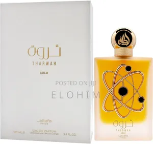 Lattafa Perfumes Tharwah Gold for Unisex Eau De Parfum Spray, 3.4oz