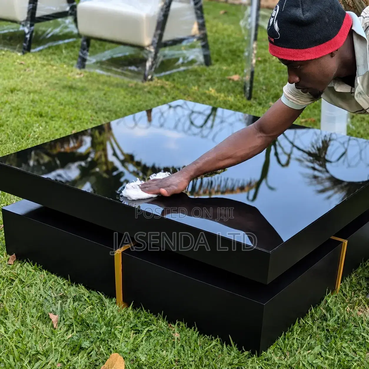 Modern Center Table 80cm Black Glass | Coffee Table