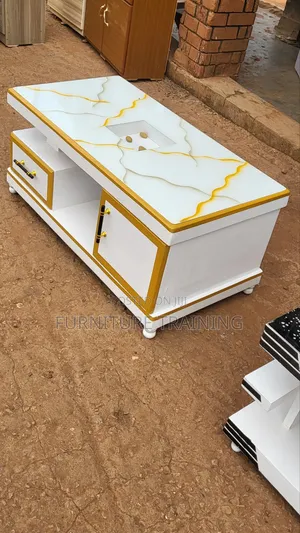 Nesting Table White and Gold Available