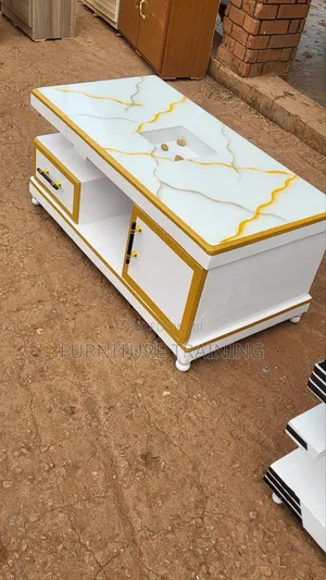 Nesting Table White and Gold Available