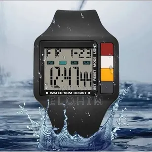 Men Digital Watch Night Light Stopwatch Calendar Alarm 50M Waterproof