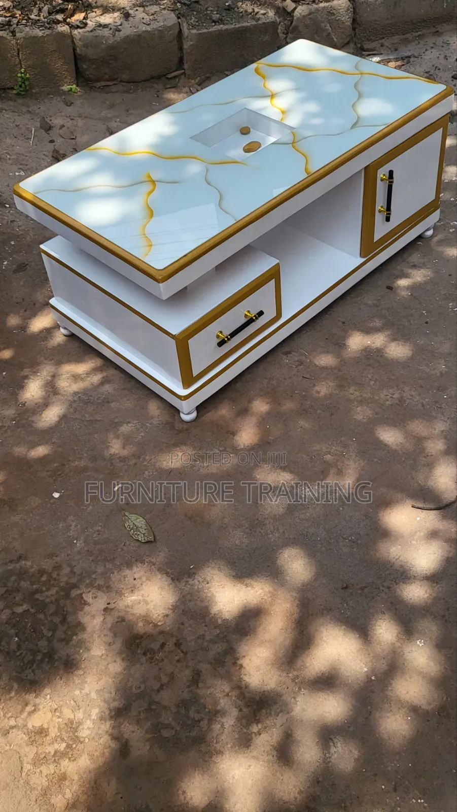 White and Gold Coffee Table Available