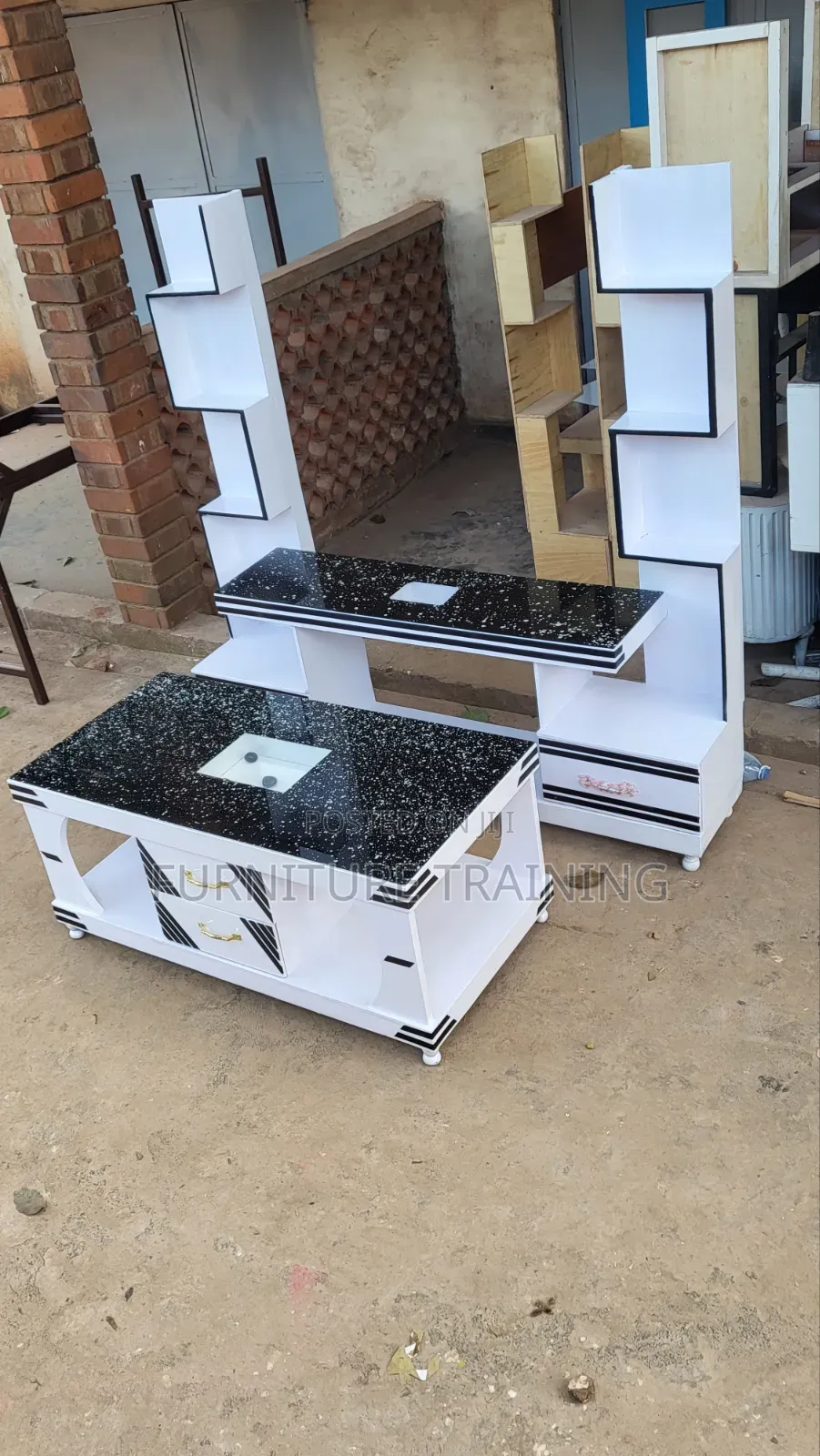 Both TV Stand and Center Table White and Black Available