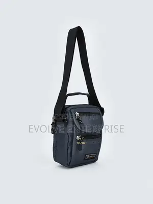 Zippered Men's Shoulder Bag - Grey