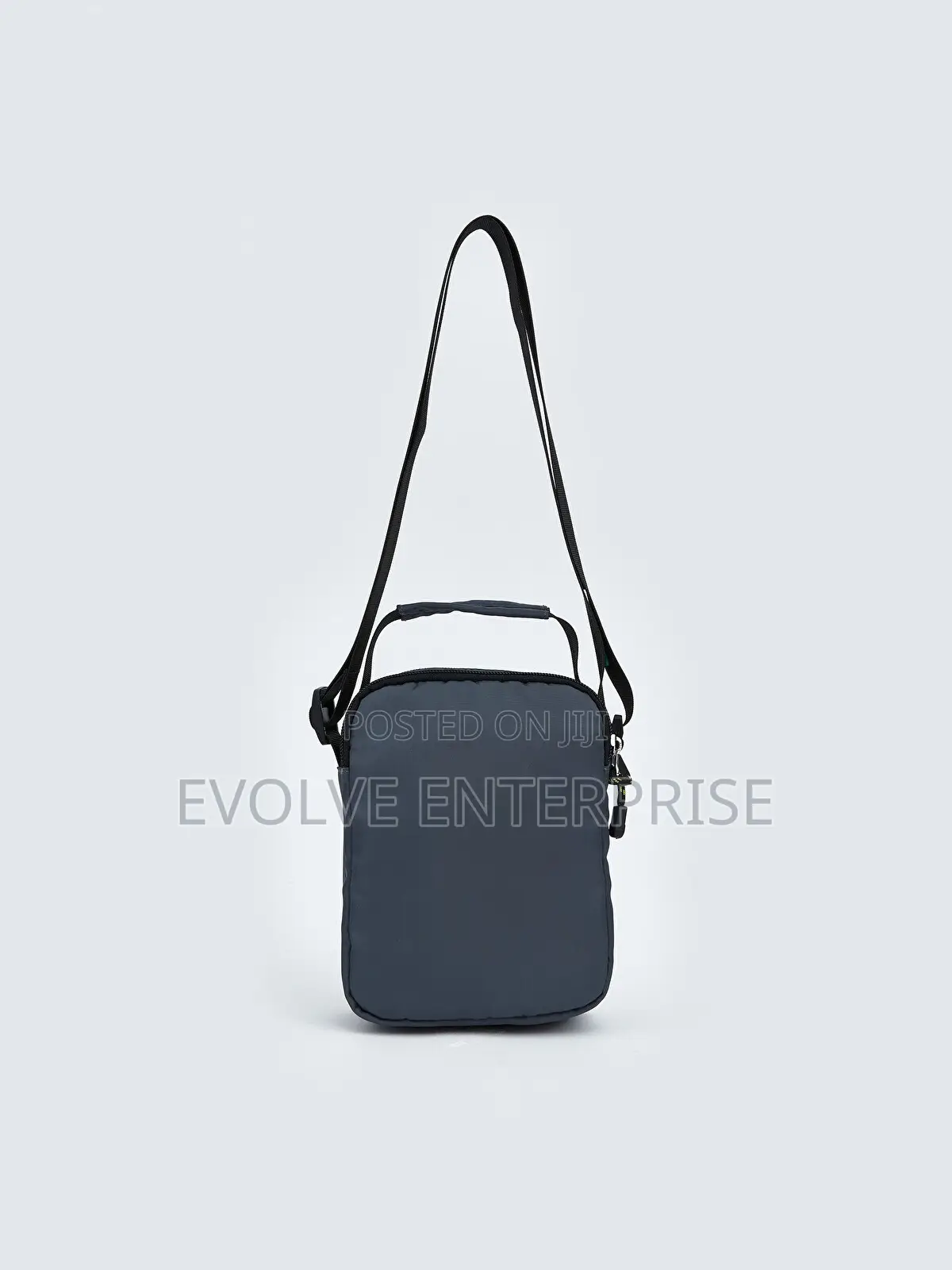 Zippered Men's Shoulder Bag - Grey