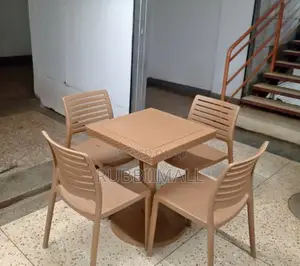 1 Brown Square Table + 4 Armless Chair