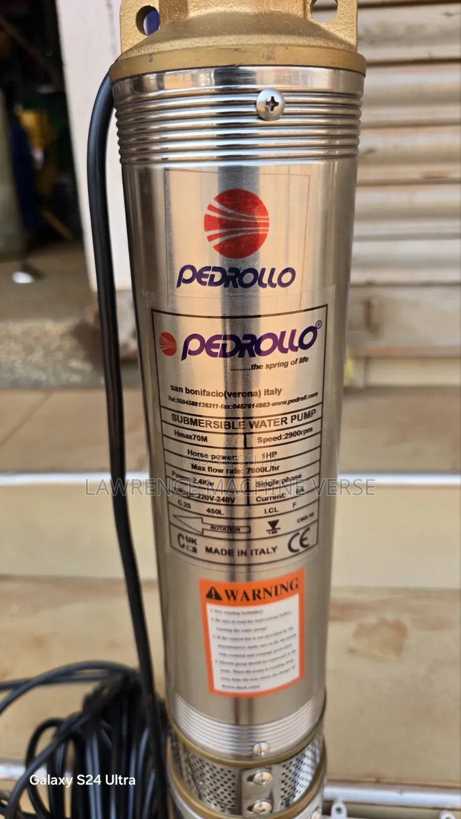Submersible Water Pump 70m Pedrolla