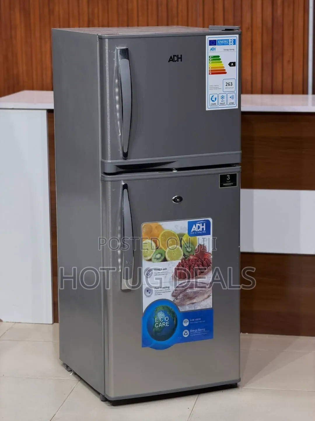 ADH 108 Litres Double Door Refrigerator – Silver Fridge Freezer