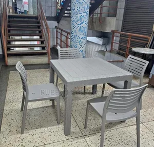 1Grey Square Table + 4 Grey VIP Armless Chair