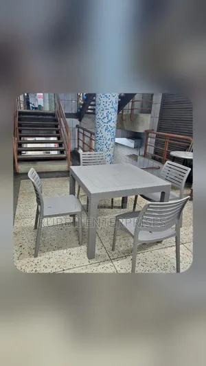 1Grey Square Table + 4 Grey VIP Armless Chair