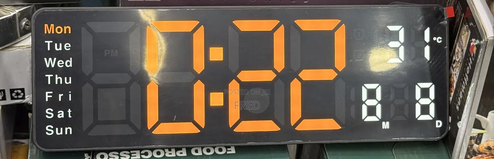 Large Rectangular LED Digital Wall and Desk Clock