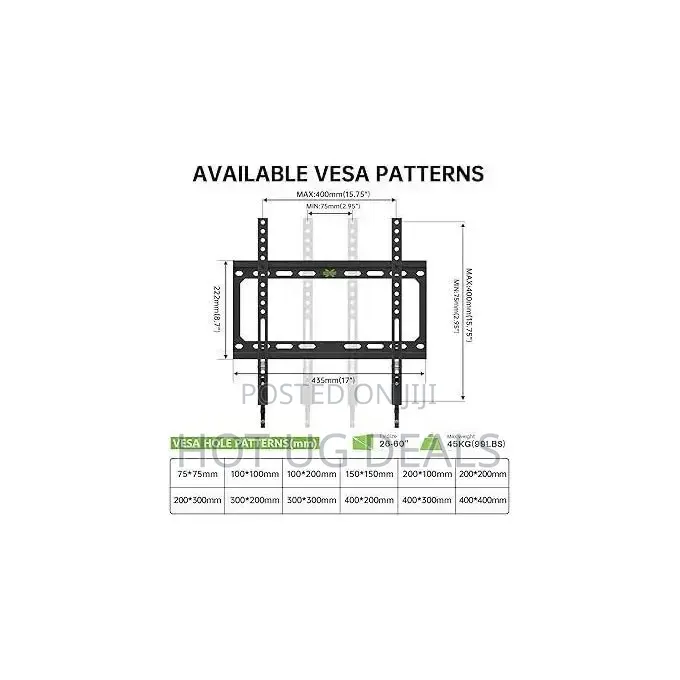 Flat Panel TV Wall Mount for 26–63 Inch TVs – Strong Fixed Bracket