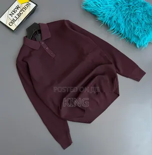 Long-Sleeve Knit Polo Sweaters Classic Three-Button Placket