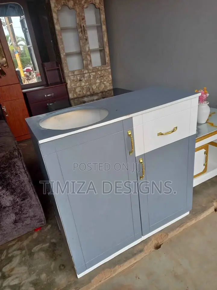 Gray and White Gas Cabinet